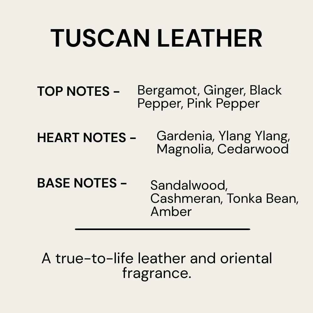 Tuscan Leather Scented Candle - Hand Poured Luxury