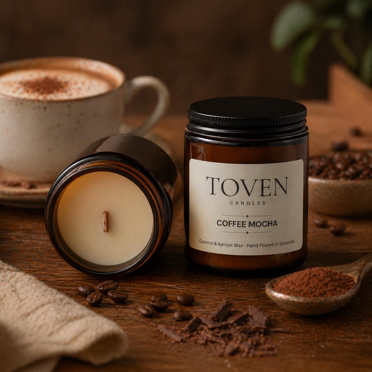 Coffee Mocha Scented Apricot & Coconut Candle
