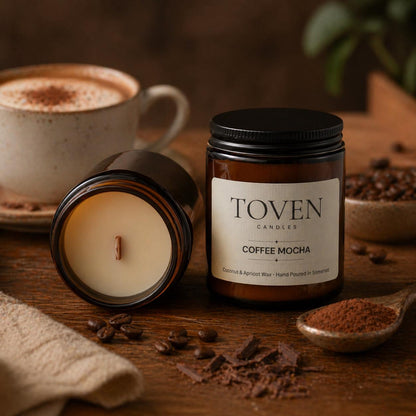 Coffee Mocha Scented Apricot & Coconut Candle