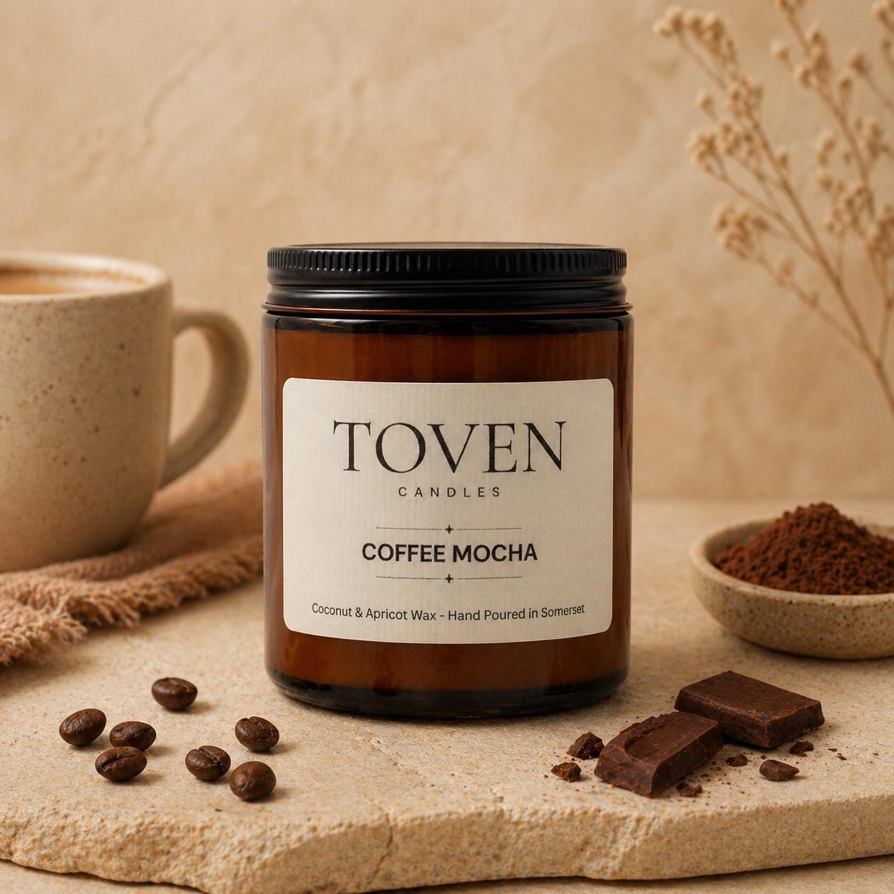 Coffee Mocha Scented Apricot & Coconut Candle