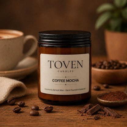 Coffee Mocha Scented Apricot & Coconut Candle